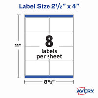 Avery Printable Blank Shipping Labels, 2.5