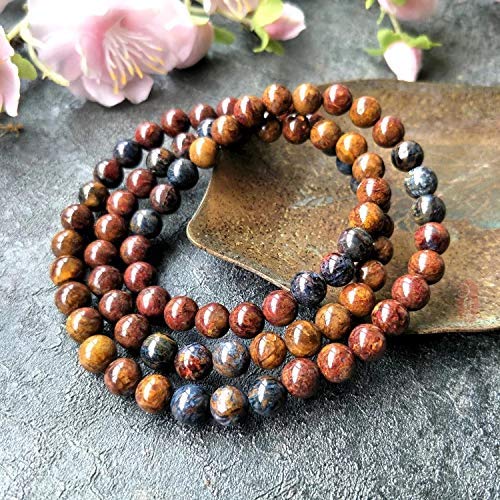 ABCGEMS Namibian Pietersite (AKA Vision Stone for Meditation- Exquisite Swirling Bands) Healing Crystal Stone Ideal for Bracelet Necklace Ring DIY Jewelry Making Craft Men Women Smooth Round 8mm Pietersite AKA Vision Stone (From Namibia)