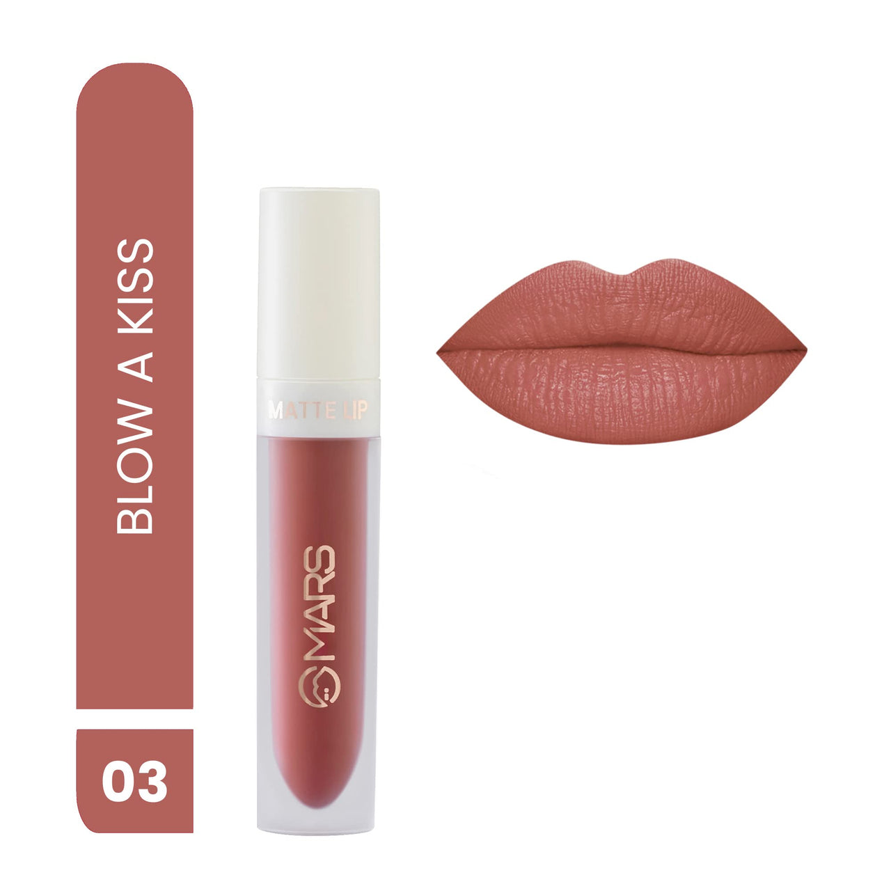 MARS Matte Liquid Lip Color | Long Lasting | Non-Transfer & Waterproof Lipstick for Women (4.5 ml) (03-Blow a Kiss) Matte Box Set of 3 Lipsticks for Women (3x3.2 gm) (04-Brown)