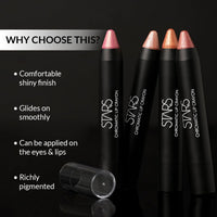 Stars Cosmetics Chromatic Lip Crayon Lipstick Rich Pigmentation Highlighting Moisturizing cream Shiny Light Weight Long Lasting Non Sticky Waterproof for All Skin Types for Girls Women (Pearly) 3.5g