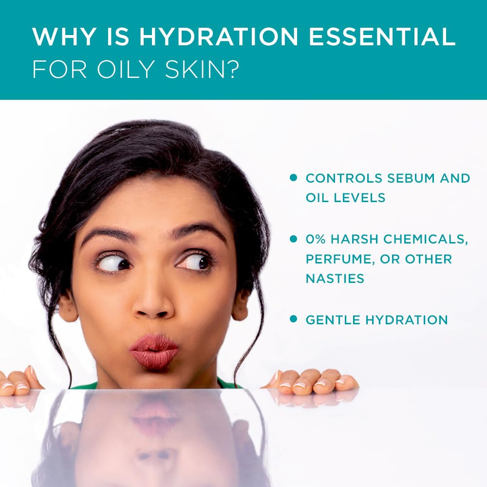 Simple Daily Skin Detox Ultra-light Liquid Moisturiser 60ml | For 24 Hr Hydration & Matte Look | For Oily, Pimple-Prone & Spot-Prone Skin