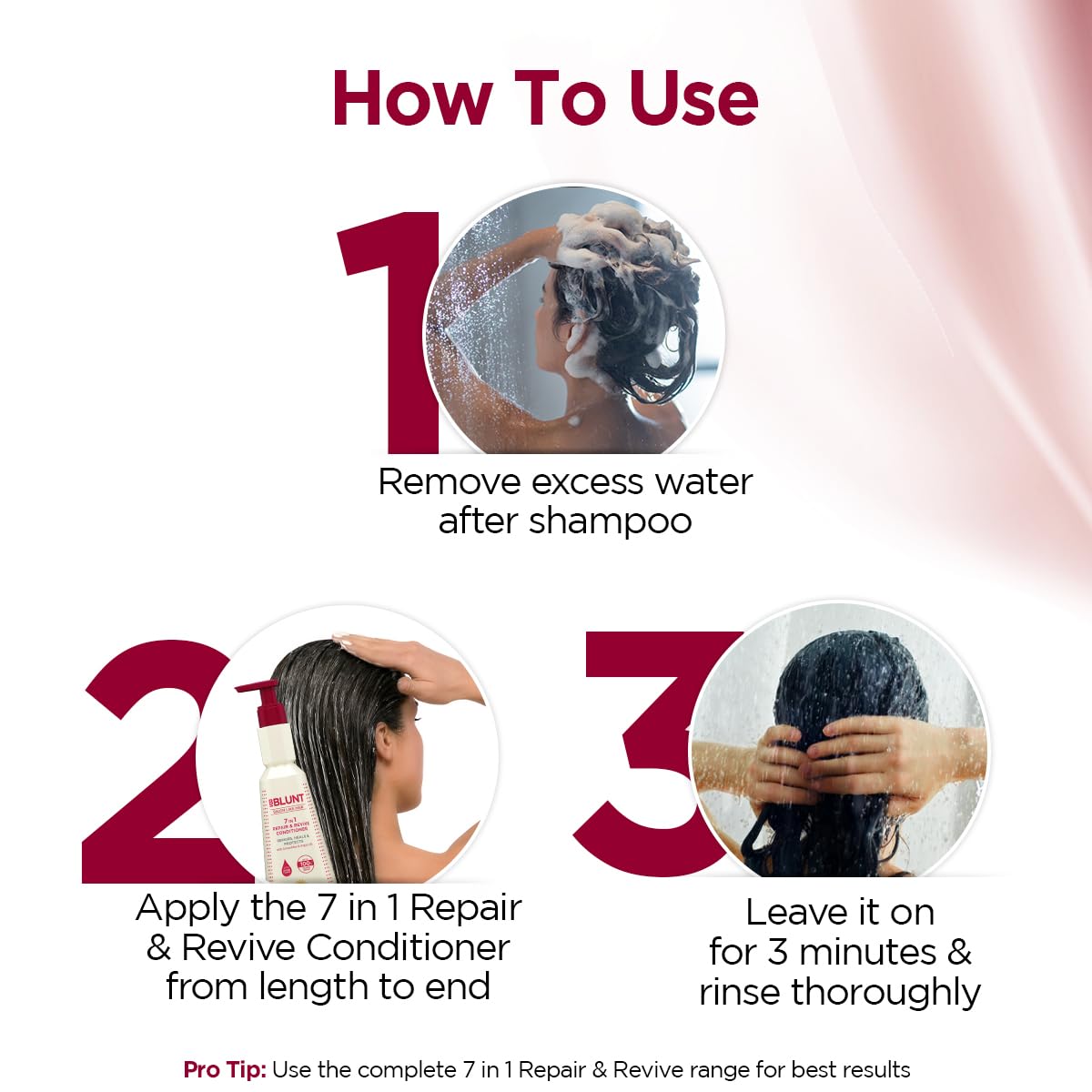 BBLUNT 7 in 1 Repair & Revive Conditioner for Upto 100% Damage Repair - 250 g | Addresses 7 Signs of Hair Damage | Enriched with Ceramides & Argan Oil