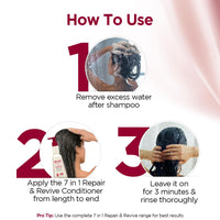 BBLUNT 7 in 1 Repair & Revive Conditioner for Upto 100% Damage Repair - 250 g | Addresses 7 Signs of Hair Damage | Enriched with Ceramides & Argan Oil