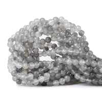 CHEAVIAN 60PCS 6mm Natural Cloud Crystal Gemstone Round Loose Beads Crystal Energy Stone Healing Power for Jewelry Making 1 Strand 15