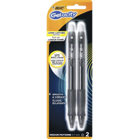BIC Gelocity Original Black Gel Pens, Medium Point (0.7mm), 2-Count Pack, Retractable Gel Pens With Comfortable Grip