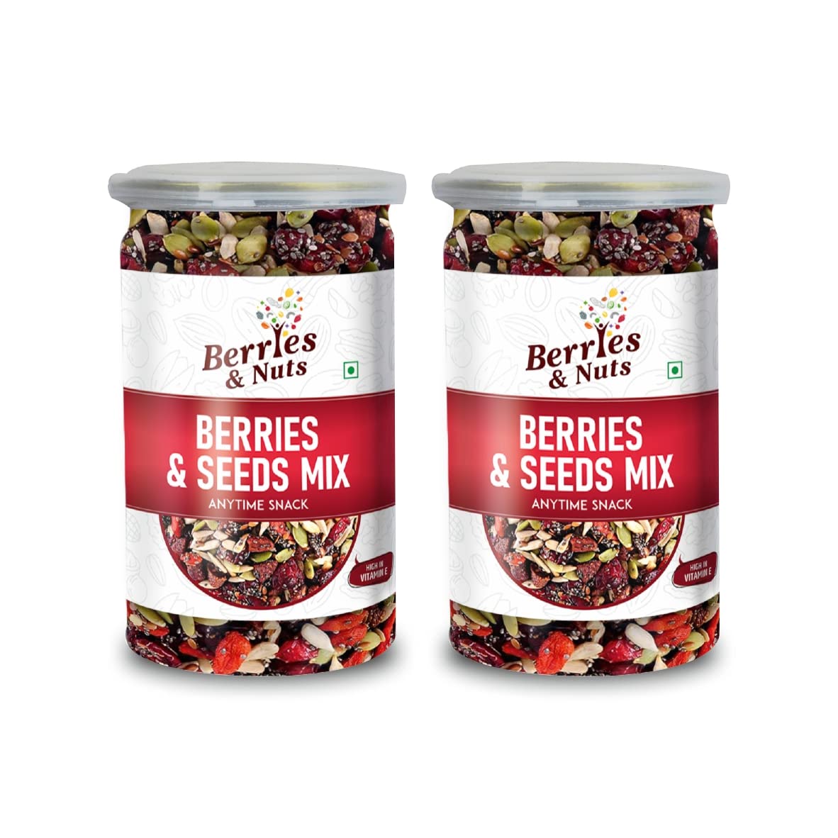 Berries And Nuts Trail Mix | Berries & Seeds Mix | 400 Grams | 2 Bottle of 200 Grams | Cranberries, Blueberries, Gojiberries, Strawberries, Pumpkin, Sunflower, Chia, Watermelon, Flax Seeds