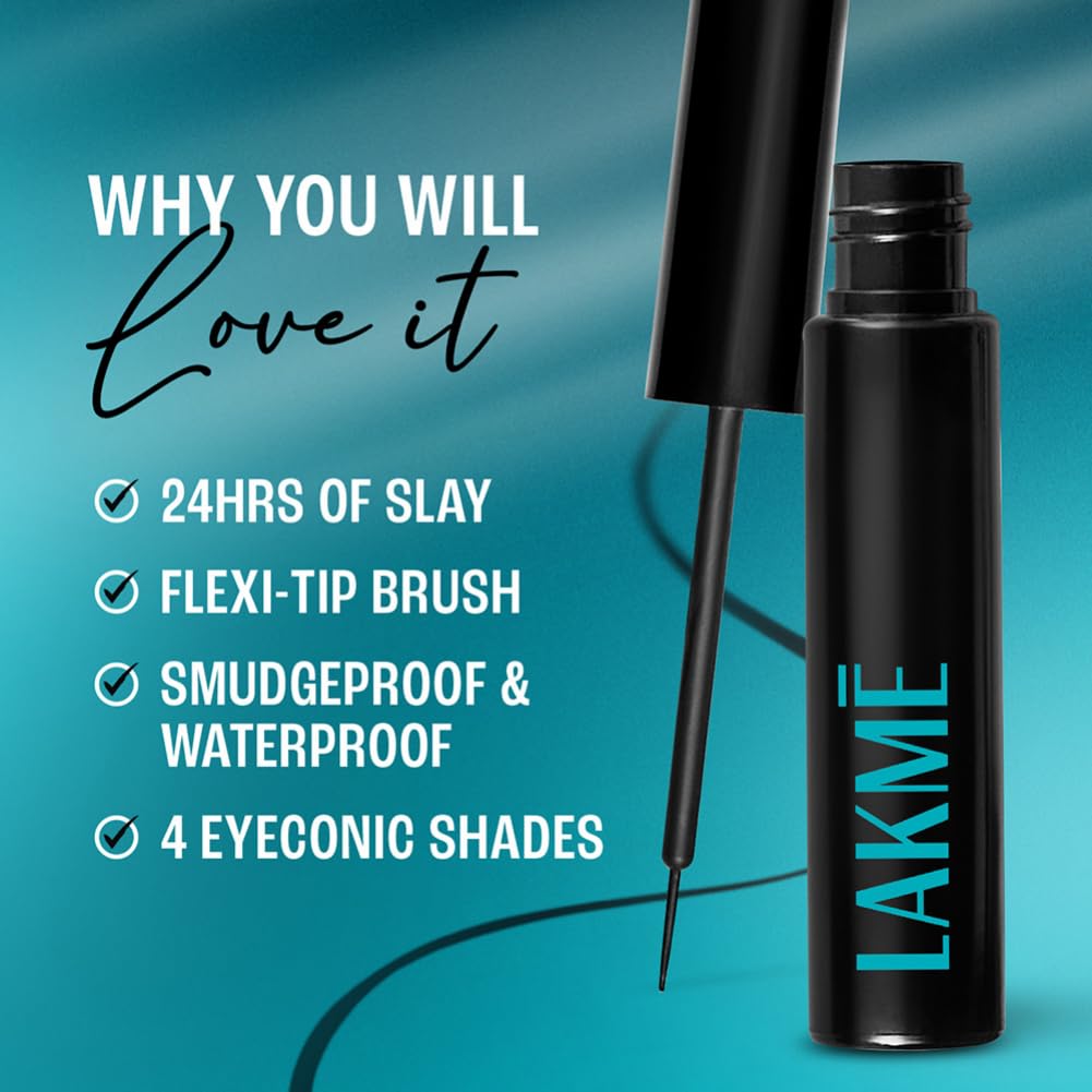 Lakmé 9 to 5 Eyeconic Liquid Eyeliner Matte Finish, Waterproof, Smudgeproof 24 Hrs,Green, 4.5 ml