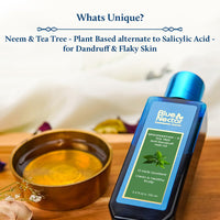 Blue Nectar Anti Dandruff Hair Oil with Neem & Tea Tree Hair Oil | Ayurvedic Non-Sticky Hair Oil for Dry Scalp and Dandruff | Plant Based Hair Oil for Men & Women (12 Herbs, 100ml)