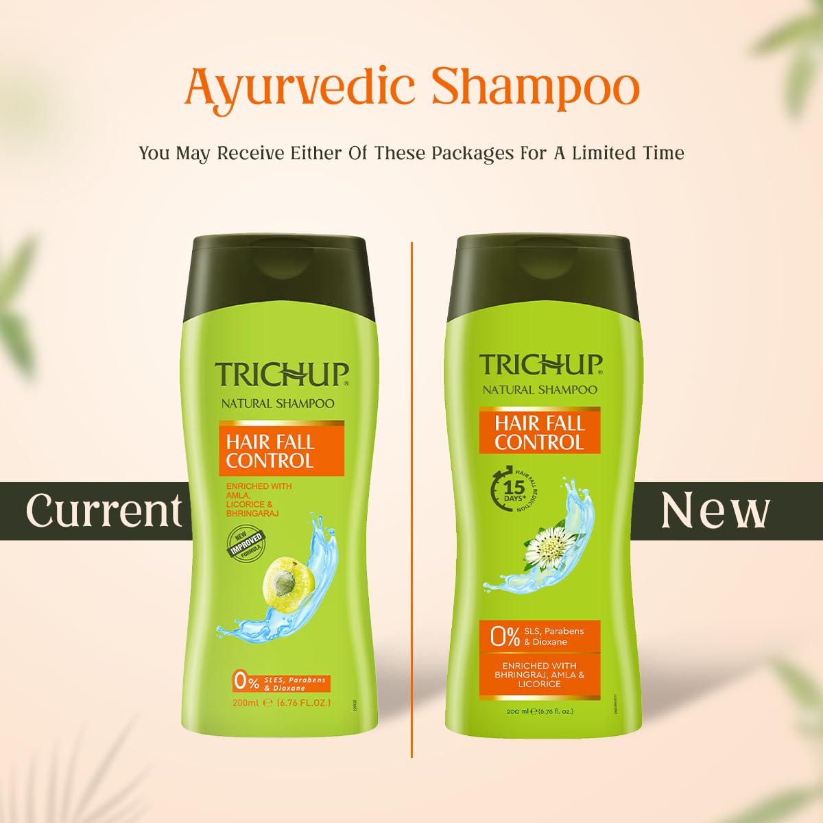 Trichup Hair Fall Control Herbal Hair Shampoo, 200ml (Pack of 3)