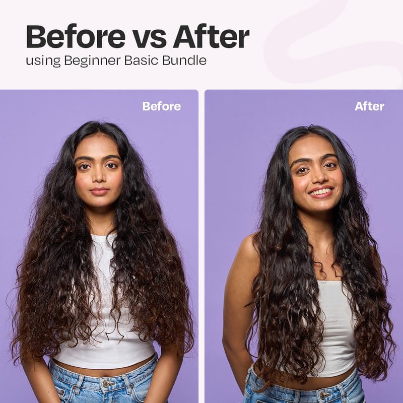 MANETAIN Beginner Basic Bundle | Moisturising Shampoo 100ml & Multipurpose Conditioner 100gm | Protein/Moisture Balanced for Curly, Wavy & Frizzy Hair | Frizz Control, Hydrating, Strengthening, Curl Enhancing | CG Friendly