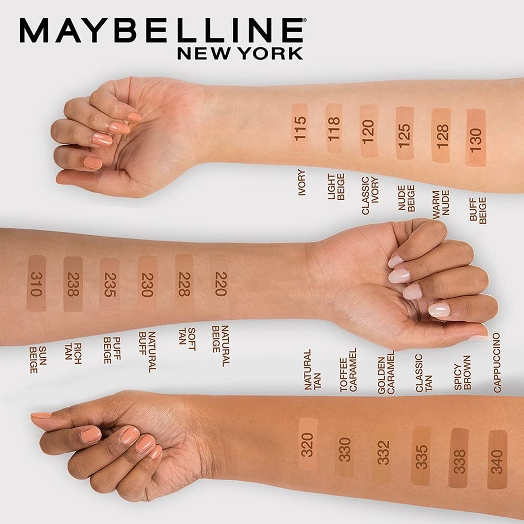 Maybelline New York Fit Me Matte+Poreless Liquid Foundation & Compact Powder, Fit Me Shade 115 Ivory, Everyday Base, Flawless Base Makeup,Oily Skin, Combo Pack, Effortlessly Glam Face, Beige