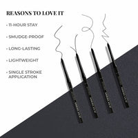 Just Herbs Retractable 2 In 1 Herbal Pencil Eyeliner + Kajal - Black 0.3G & Luxury Scent Long Lasting Forest Wood Travel Friendly Perfume 10Ml Combo, Matte Finish
