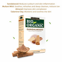 INDUS VALLEY Organic (Sandalwood Face Pack + Orange | Citrus aurantium & Rose Powder | Rosa indica) - 200+100+100=400g