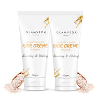 Glamveda rice water hydrate & glow cream mask for Dry & Normal skin | No Paraben, SLS | Pack of 2