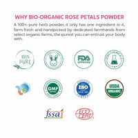 INDUS VALLEY 100% Organic Rose Petal Powder | Rosa indica - 100g*2 =200g