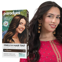 Paradyes Dark Brown Timeless Hair Tint, Permanent Crème Hair Colour for Natural-Looking Results, Complete Grey Coverage, Long-Lasting Formula Free from PPD, Ammonia, & Resorcinol, 3.0 Dark Brown