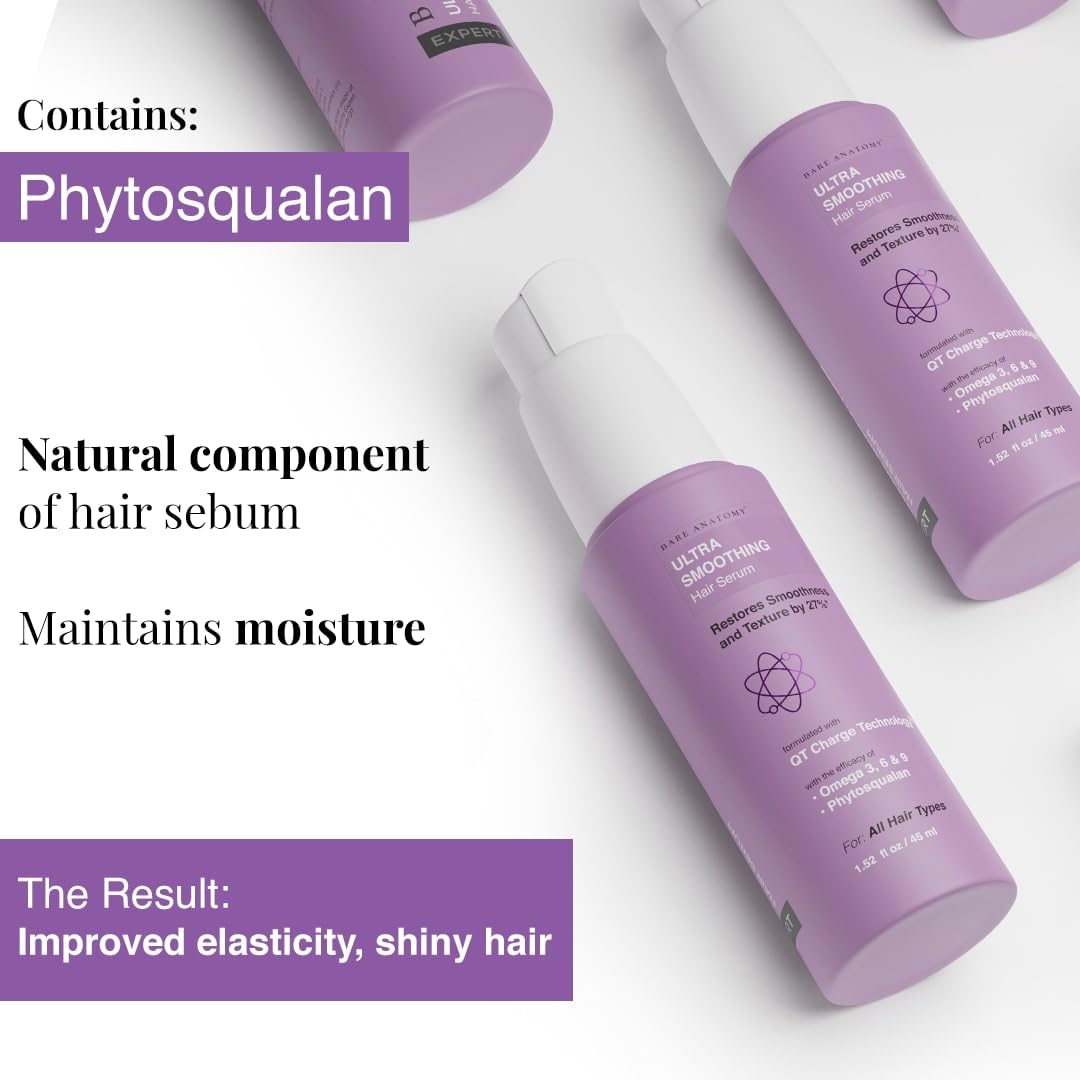 Bare Anatomy Anti Frizz Shampoo + Hair Mask + Ultra Smoothing Hair Serum Kit | Frizz Control upto 24 hrs | Hyaluronic Acid & Fatty Acids | Paraben & Sulphate Free | Women & Men | 250ml + 250g + 50ml