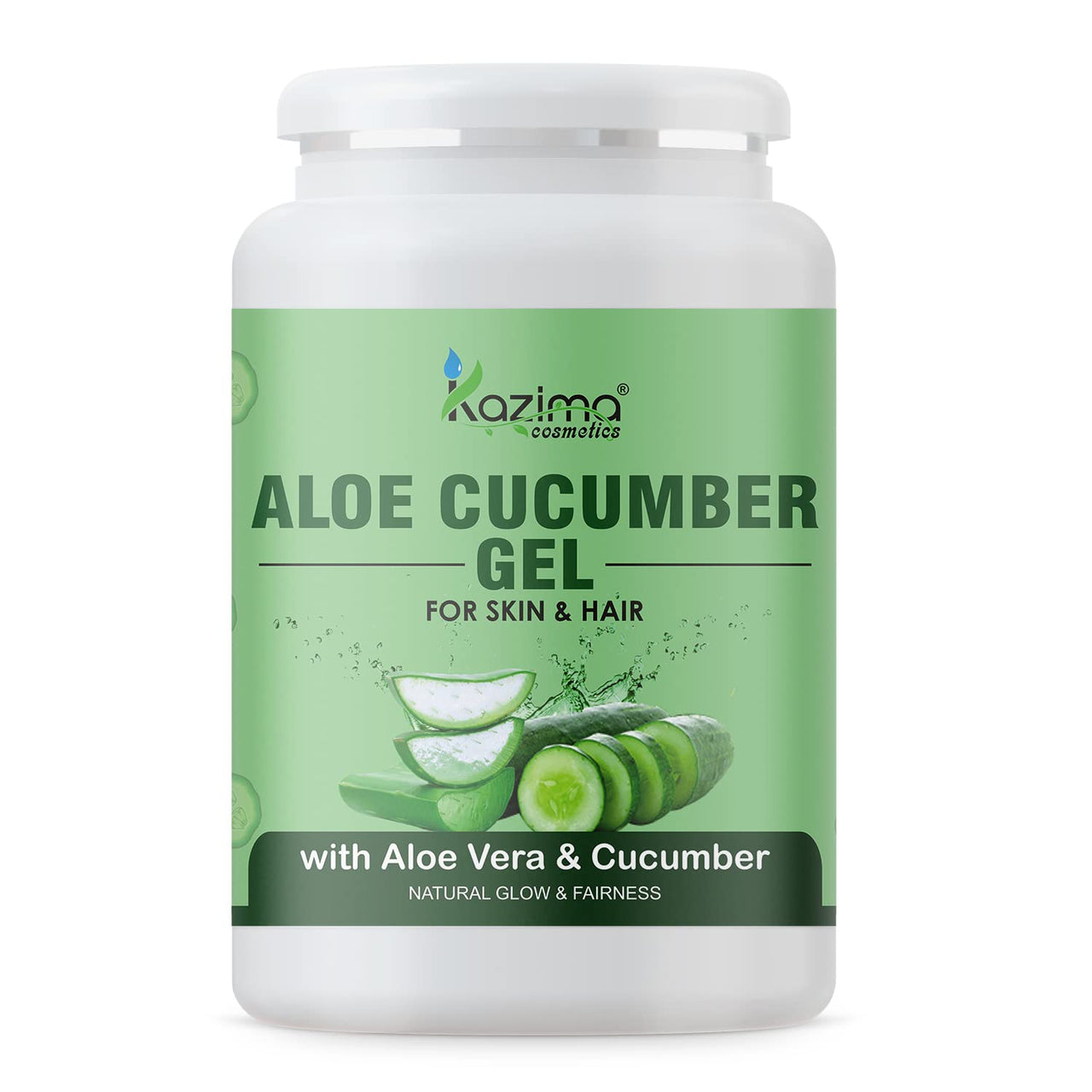 KAZIMA Aloe Cucumber Gel for Face and Body, 1kg | with Cucumber and Pure Aloe Vera for Soothing, Hydrating, and Moisturizing | Aloe Hydrating Gel for Oily and Sensitive Skin