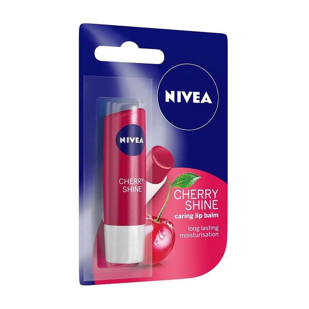 NIVEA Lip Balm, Fruity Blackberry Shine, 4.8g And NIVEA Lip Balm, Fruity Cherry Shine, 4.8g