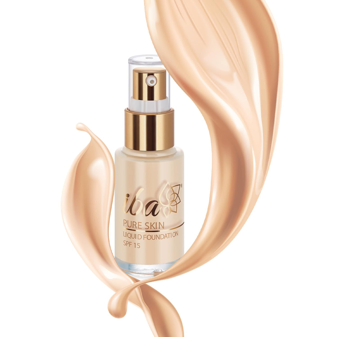 Iba Pure Skin Liquid Foundation - Snow White, 30ml | Full Coverage | Long Lasting | Lightweight | Oil Free Dewy Finish | SPF 15 | Halal Certified & Vegan Makeup
