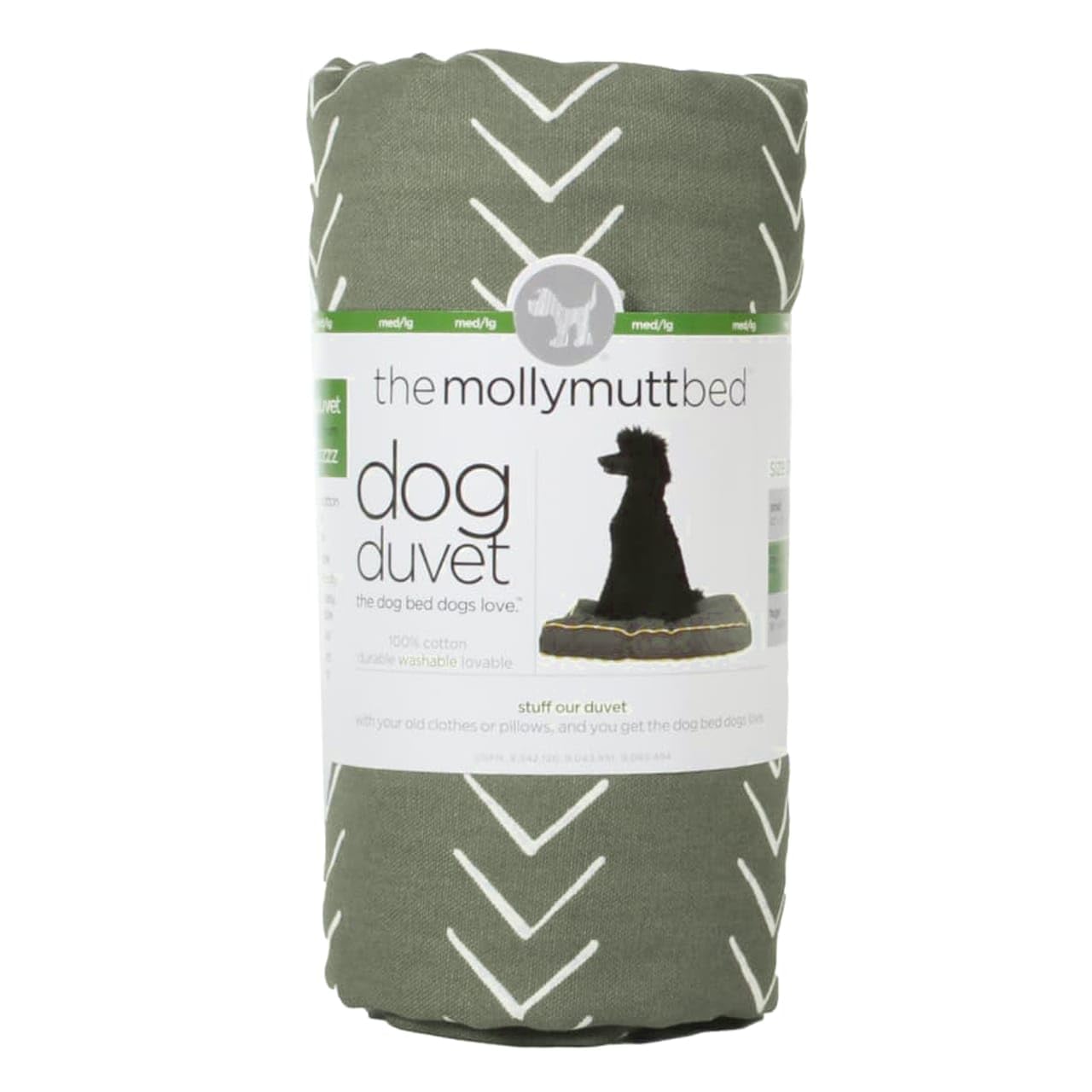 Molly Mutt Medium to Large Dog Bed Cover- Forever Young Print - Measures 27”X36”X5’’ - 100% Cotton - Durable - Breathable - Sustainable - Machine Washable Dog Bed Cover (Dd82b) Medium/Large