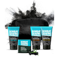 Bombay Shaving Company Valentine's  Day Gift Kit For Men|Activated Charcoal Facial Kit|Charcoal Face Wash, 100 Gm, Charcoal Face Scrub, 100 Gm, Neem & Charcoal Soap, 75Gm, Charcoal Peel Off Mask, 100Gm