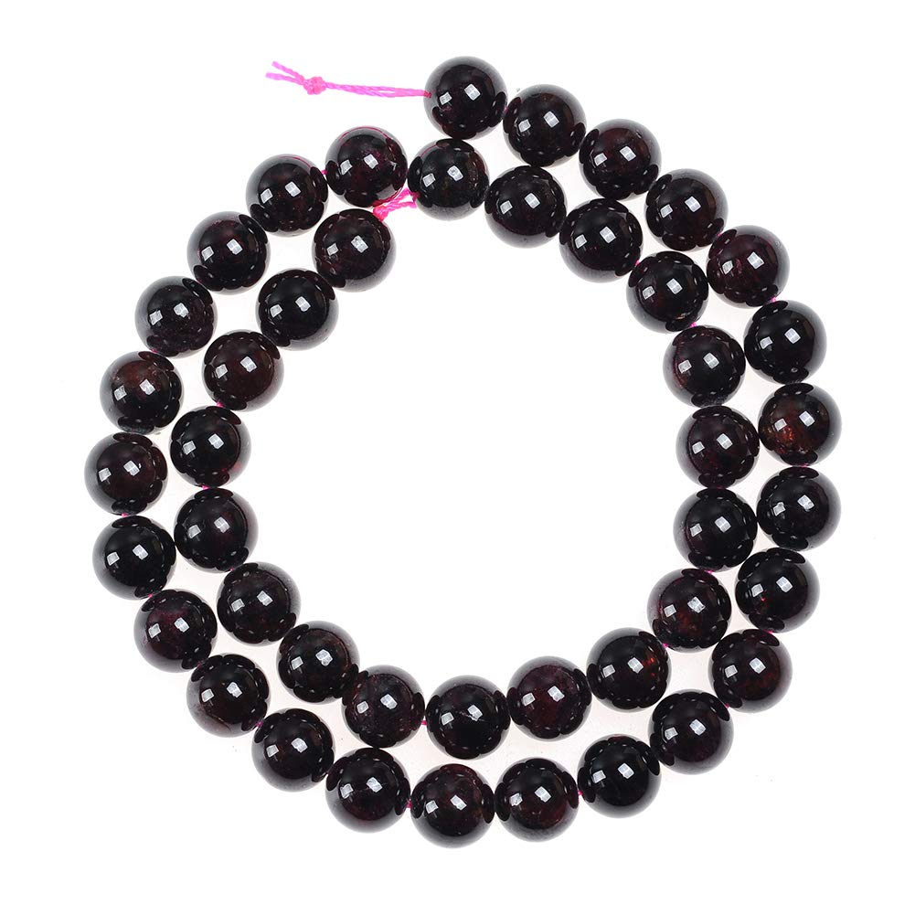 Natural Stone Beads 8mm Garnet Gemstone Round Loose Beads Crystal Energy Stone Healing Power for Jewelry Making DIY,1 Strand 15"
