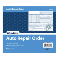 Adams Auto Repair Order Forms, 8.5 x 7.44 Inch, 3-Part, Carbonless, 50-Pack, White and Canary (GT3870)