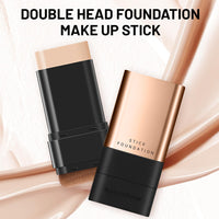 2 in 1 Luxury Anti-Wrinkle Foundation Stick, Long-Lasting Double Head Foundation Make Up Stick with Brush, (Natural, 1 PCS)