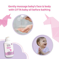 CITTA Natural Baby Massage Oil for New born & Kids | Enriched With Coconut, Olive & Almond oil for baby massage | Promote sleep and growth | Non-Sticky Baby Oil | 200 ml