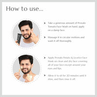 Provalo Men Care Combo - Tomato Natural Face wash 100ML And Potato Face Mask 100ML | Skin, De Tan, Oil Control and Pigmentation | For Oily, Acne Prone and Dry Skin
