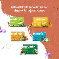 Medimix Ayurvedic Kumkumadi Bathing Soap Bar With Saffron|Kesar|For Moisturising & Radiant Glow|Herbal|Natural|Paraben-Free & Sulphate-Free|100% Vegan|125Gm(Buy 4 & Get 1 Extra Combo Pack)