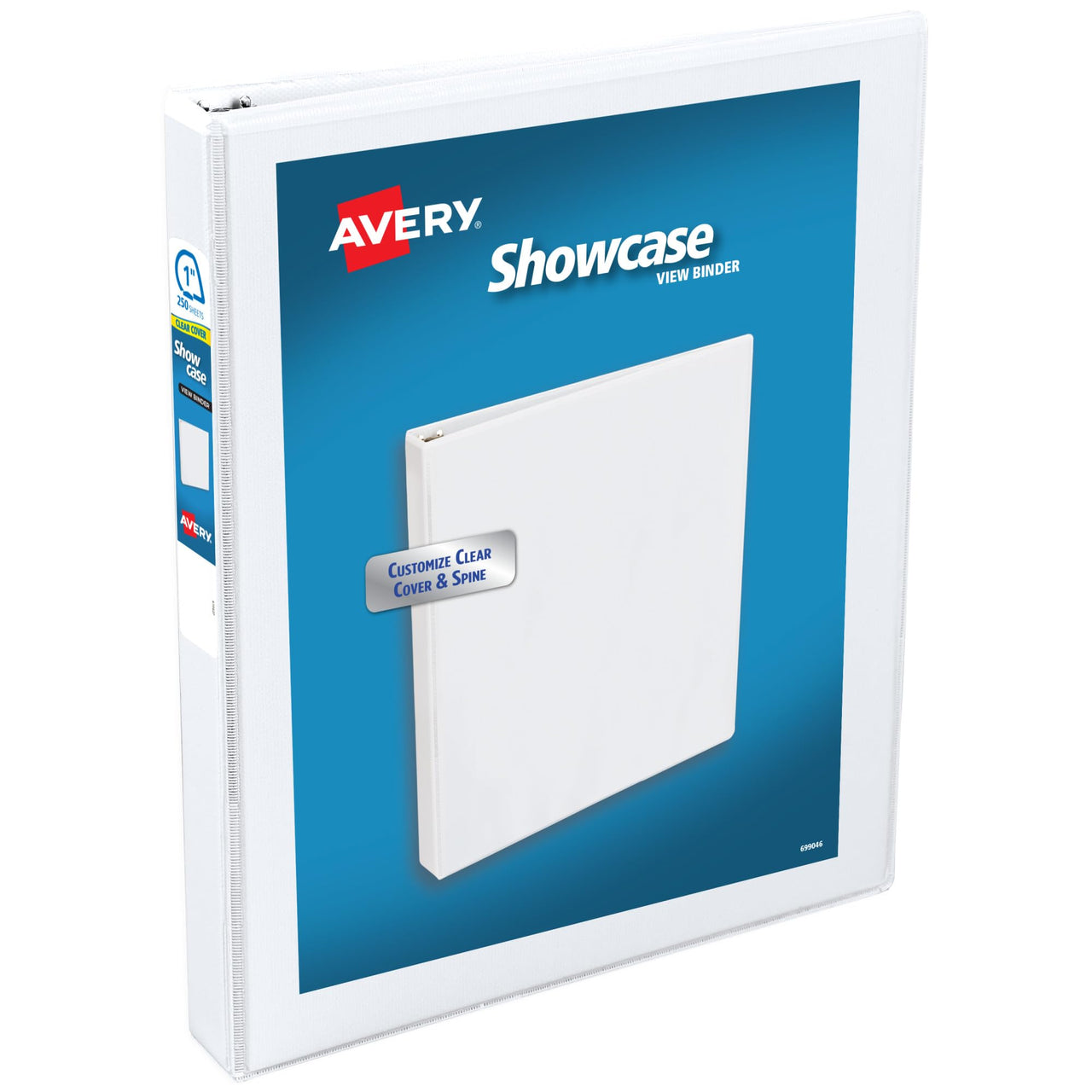 Avery Economy Showcase View Binder, 1 Inch Slant Rings, 1 White Binder (19601) 1" 1 Pack