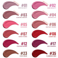 Charmacy Milano Stunning Longstay Liquid Lipstick (Sand Storm 07) - 5.6 ml, Velvet Intense Matte Finish, 12 Hours, SmudgeProof, WaterProof, KissProof, One Swatch Application