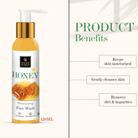 Good Vibes Honey Moisturizing Face Wash, 120 ml | Soothing, Hydrating, Lightening, Face Cleanser For All Skin Types| Adds Glow & Helps Brighten Skin Tone | No Parabens, No Mineral Oil
