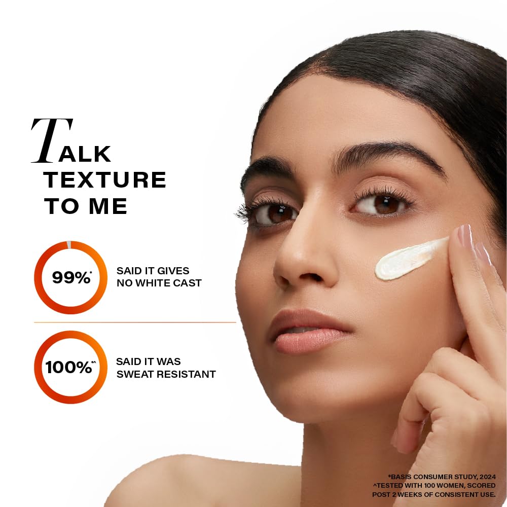 Novology SPF 50 PA++++ Hydrating Sheer Sunscreen With Niacinamide for Dry Skin| No White Cast, Non Sticky | 50 g