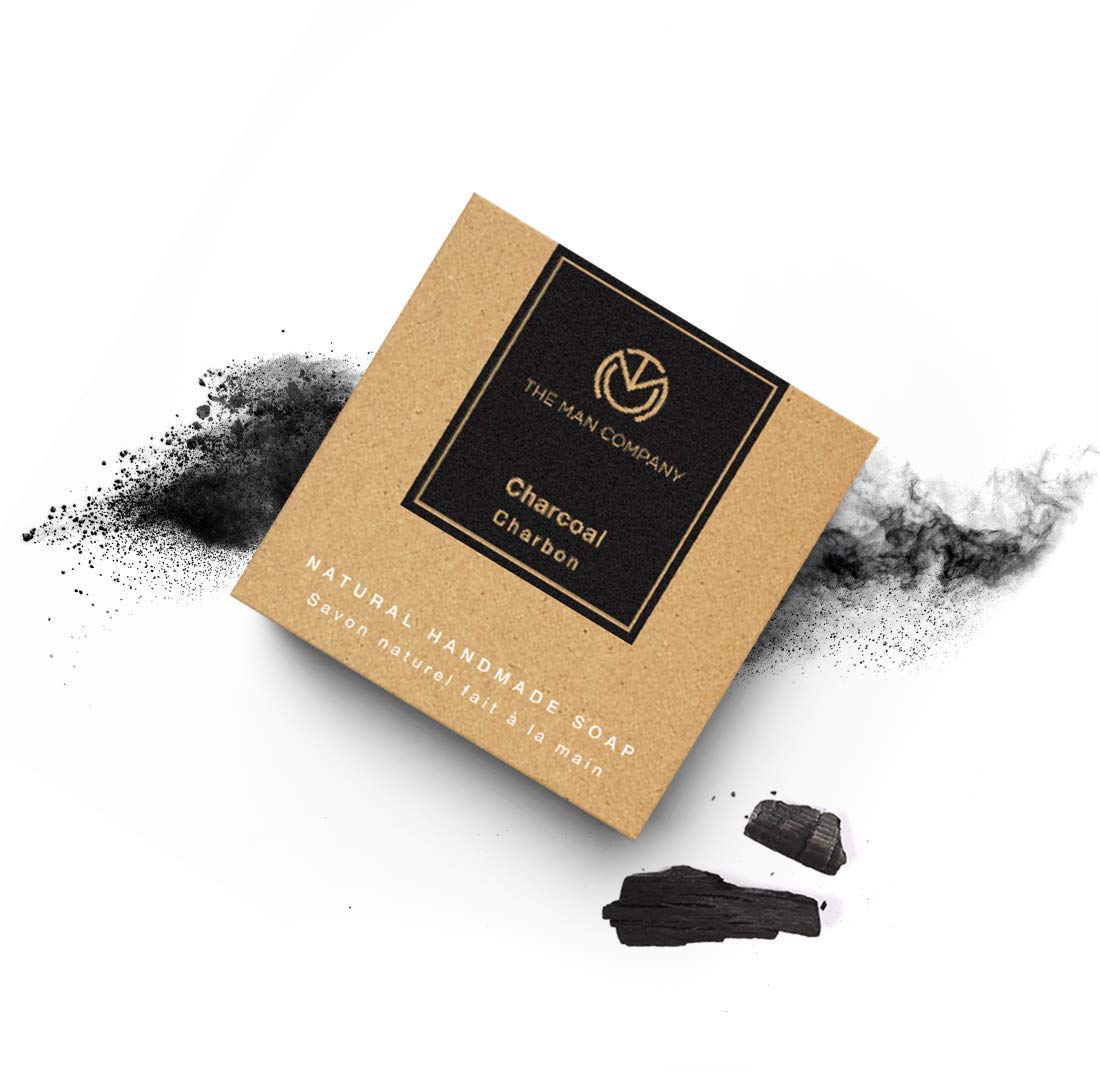 The Man Company De Tan Charcoal Bathing Soap Bars with Chaar-Cool | Removes Blackheads, Treats Acne | Deep Cleanses Skin, Anti Pollution | Prevents Dryness - (125gm*4)