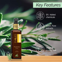 PYOURA Rosemary Water Spray 100ml for hair fall control, Natural Non-greasy Heat Protection Serum Mist Toner supports hair growth, Ayurvedic Pure Herbal 100% extract of fresh rosemary leaves.