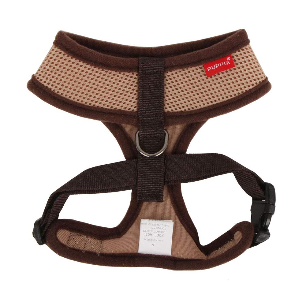 Puppia Soft Dog Harness No Choke Over-The-Head Triple Layered Breathable Mesh Adjustable Chest Belt and Quick-Release Buckle, Beige, XX-Large