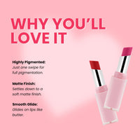 Seven Seas Creamy Matte Long Stay Lipstick | Smooth Glide | Waterproof & smudge proof lipstick | High Rich colors Matte Finish Lipstick (MONZA, 3.5g)