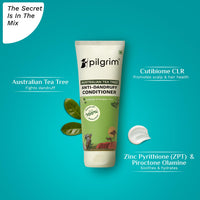 Pilgrim Australian Tea Tree Anti-Dandruff Unscented Conditioner For All Hair Type 200 millilitre | Smoothens Strands & Detangles Hair | Fights and Prevents Dandruff | For Men & Women (Pack of 1)