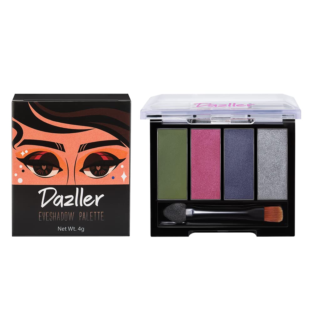 DAZLLER Mystical Magic Eyeshadow Palette Powder - Mini, 4G, D4-Es8, Lightweight, Even Blending, Rich Pigments, Vibrant Hues, Multicolor, Shimmery Finish