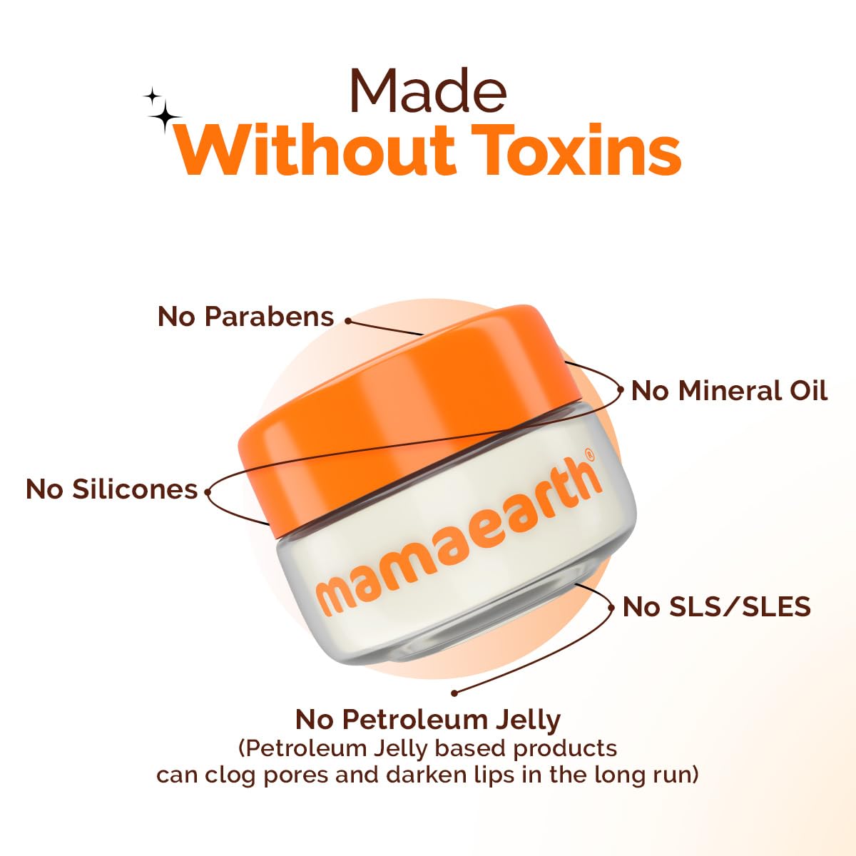 Mamaearth Vitamin C Moisture Therapy Lip Balm Spf 50 Dry & Chapped Lips 15 G|Heals, Brightens, Protects|Glossy Finish|Coconut Oil, Shea Butter, Ceramides, Kojic Acid100% Free Of Petroleum Jelly,White