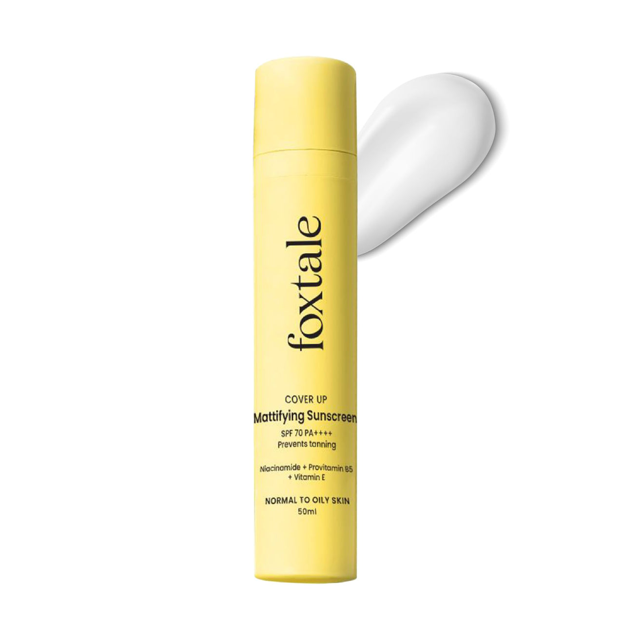 Foxtale SPF 70 Gel-Cream Sunscreen for Oily Skin | Oil Control Sunscreen with PA++++ & Niacinamide | UVA UVB Protection | Prevents Tan | Lightweight, Pore-minimising, No White Cast | 50ml
