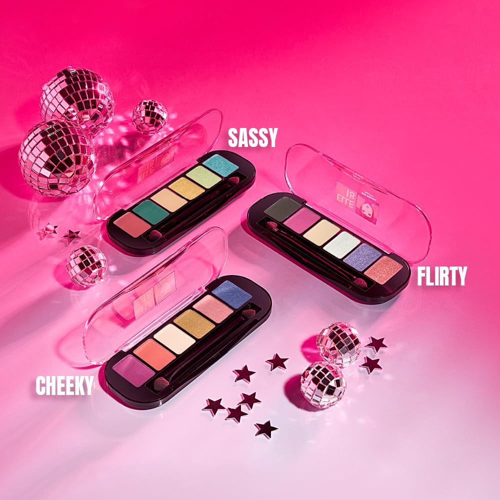 Lakmé Elle18 Shimmery Eyedrama Powder Palette 01Sassy, 1 Count,Multicolor