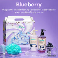 mcaffeine Blueberry Escape Bath & Body Gift Kit|Body Wash, Body Lotion, Teal Loofah|Gift Set For Men And Women|Pampering Kit For Birthday, Anniversary & All Special Occasions| 100% Vegan