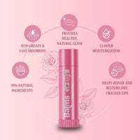Lakyou Beauty Soft Rose Lip Balm | 12 HR Moisturizing & Repair | 99% Natural | Hydrating & Nourishing Lip Care | 3g