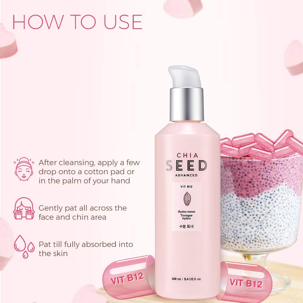 The Face Shop Chia Seed Hydro Toner, Pack Of 160 Ml, Liquid