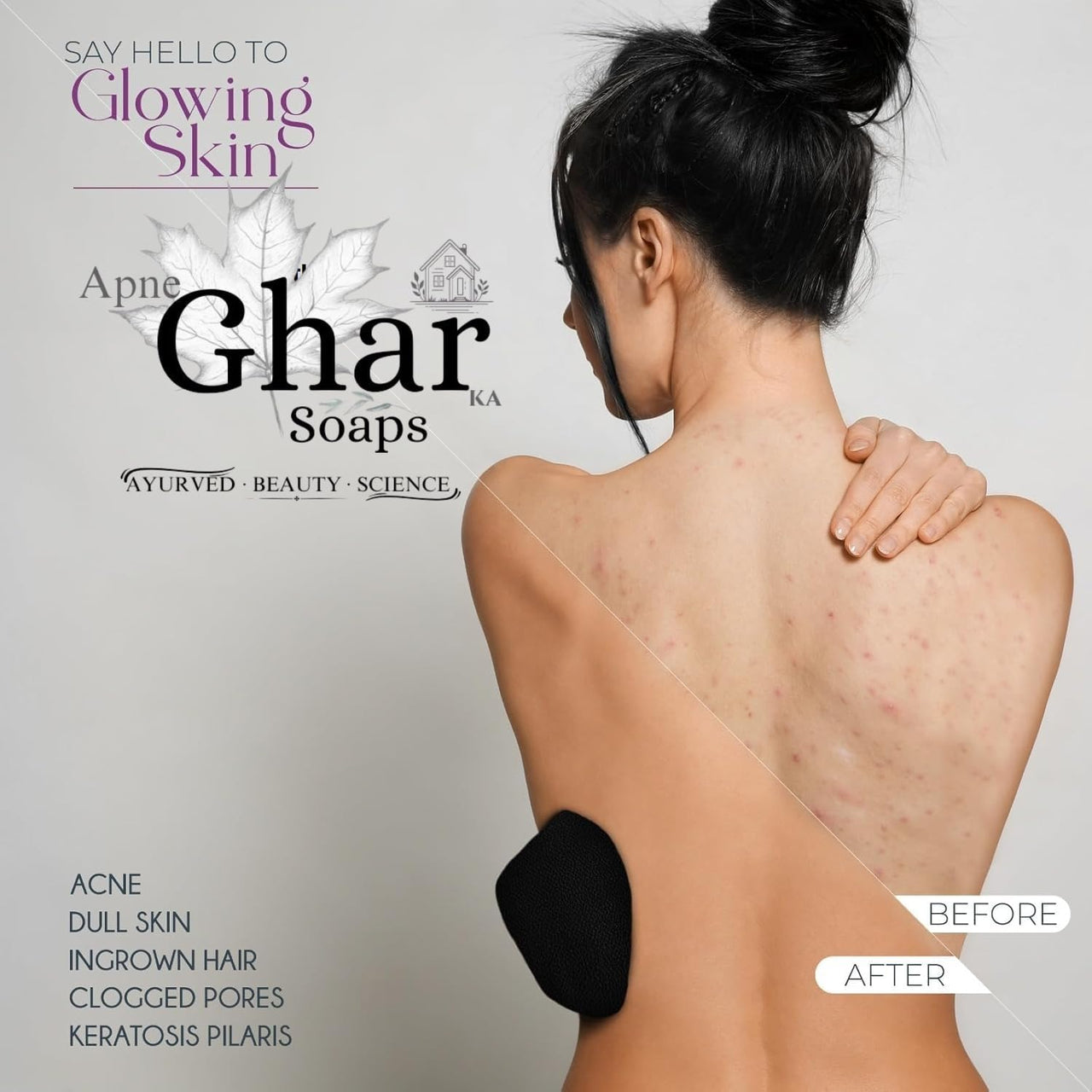 Sandalwood Saffron Magic Soaps 100Gm & Exfoliating Body Gloves Paraben Free | Chandan & Kesar Soap | Handmade Soaps For Men & Women | Glowing Natural Refreshing Skin | Tan Removal (Glove)