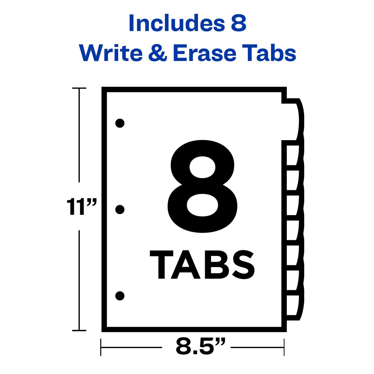 Avery Heavy-Duty View 3 Ring Binder with 2 Inch Rings, 8 Tab Reusable Write & Erase Plastic Binder Dividers, Clear Sheet Protectors, School Supplies Set (01685) Binder/Divider Set